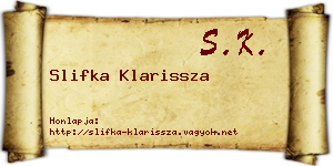 Slifka Klarissza névjegykártya